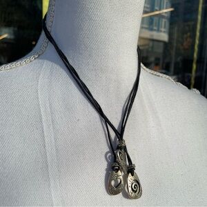 Vintage y2k Silver Layered Charm Necklace